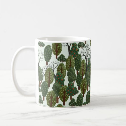 Mug Motif sans couture, forêt verte avec différents ar (Gauche)
