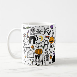 Mug Motif sans couture Halloween. Arrière - plan vinta