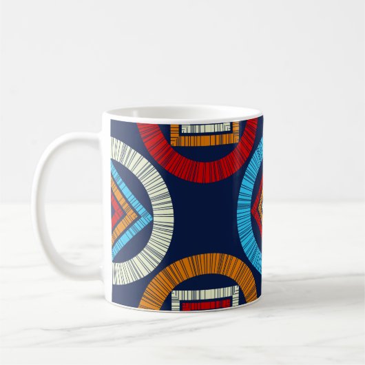 Mug motif sans couture pois. Mosaïque de figu ethnique (Gauche)