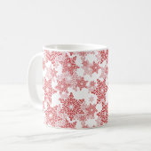 Mug Motif sans couture rouge et blanc (Devant gauche)