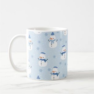 Mug Motif sans couture Snowman, arrière - plan d'hiver