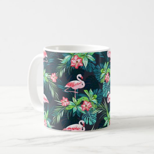 Mug Motif sans couture tropicale estivale avec bir fla (Devant gauche)