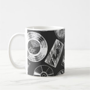 Mug Motif sans faille avec supports audio et vidéo. Vi