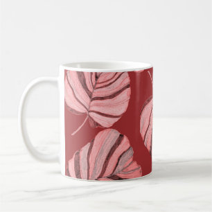 Mug Motif sans faille créative avec feuilles tropicaux