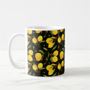 Mug Motif sans soudure au citron. Illustration de citr