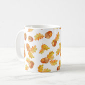 Mug motif sans soudure automne avec feuilles en chêne  (Devant gauche)