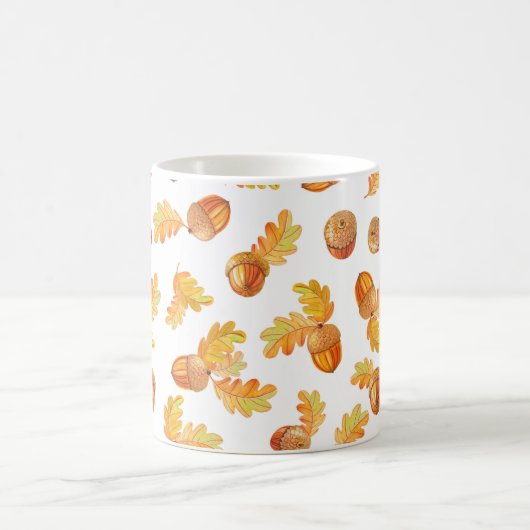 Mug motif sans soudure automne avec feuilles en chêne  (Centre)