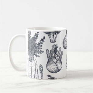 Mug Motif sans soudure de légumes frais. Brocoli, carr