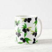 Mug Motif sans soudure Gouache avec branche d'olivier, (Devant droit)