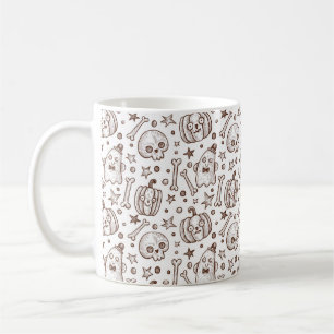 Mug motif sans soudure vintage avec éléments Halloween