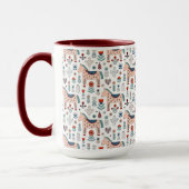 Mug Motif scandinave d'art populaire de cheval (Gauche)