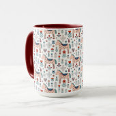 Mug Motif scandinave d'art populaire de cheval (Devant gauche)