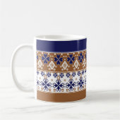 Mug Motif scandinave rayé marron bleu (Gauche)