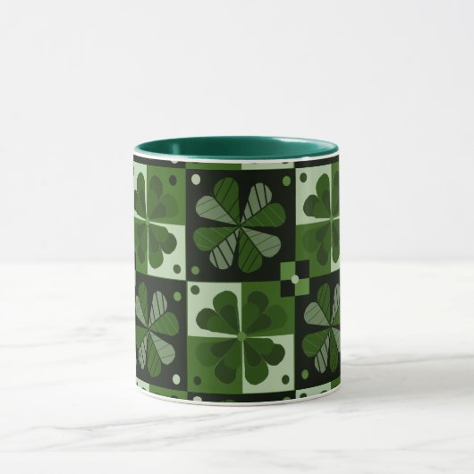 Mug Motif shamrock Checkerboard (Centre)