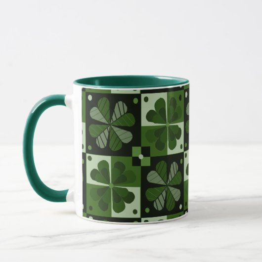 Mug Motif shamrock Checkerboard (Gauche)