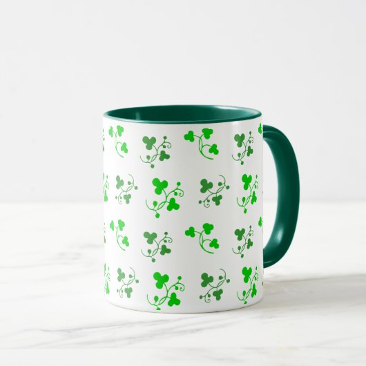 Mug Motif Shamrock vert (Devant droit)