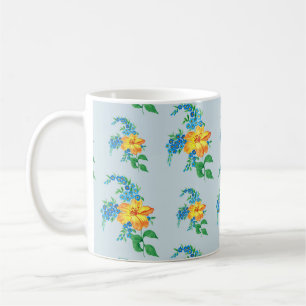Mug Motif simple à fleurs jaunes