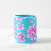 Mug Motif simple bleu et rose (Centre)