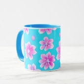 Mug Motif simple bleu et rose (Devant gauche)