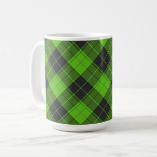 Mug Motif simple en diagonale tartane en vert foncé