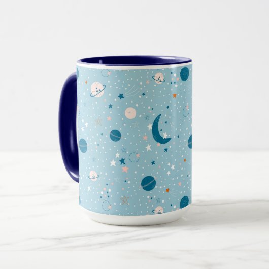 Mug Motif Sky & Space bleu (Devant gauche)
