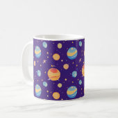 Mug Motif spatial coloré avec planètes, étoiles (Devant gauche)