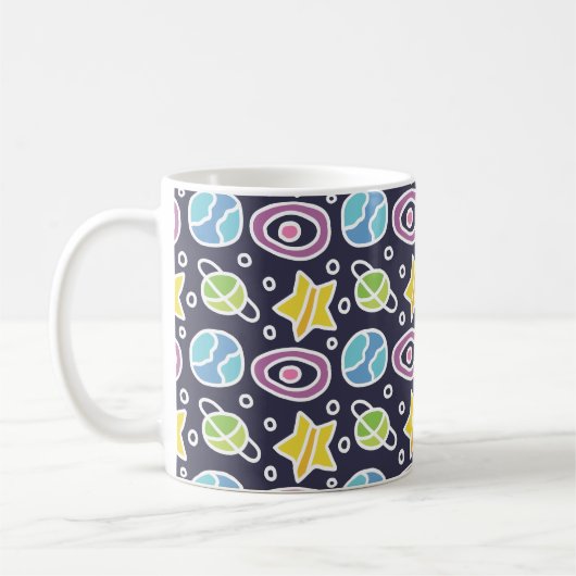 Mug Motif spatial coloré mignon (Gauche)