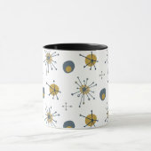 Mug Motif Starburst Atomic MCM Navy, Moutarde, Gris (Centre)