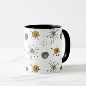 Mug Motif Starburst Atomic MCM Navy, Moutarde, Gris (Devant droit)