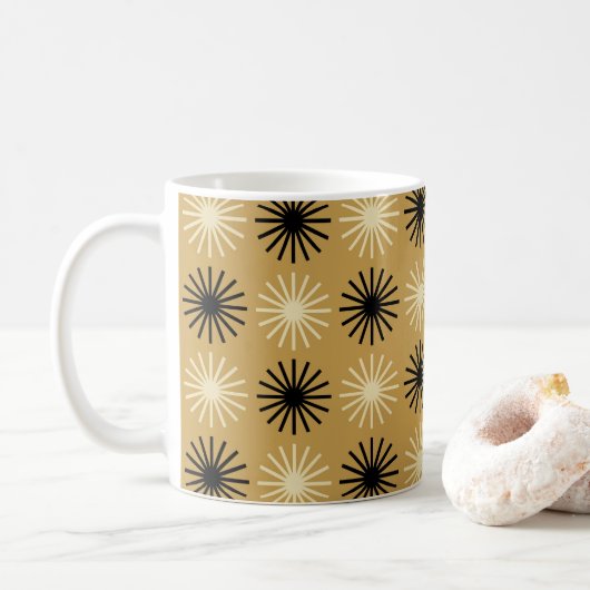 Mug Motif Starburst moderne du milieu du siècle (Avec donut)