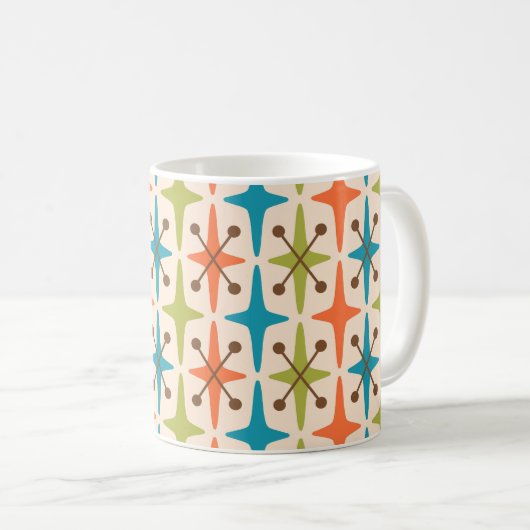 Mug Motif Starburst moderne du milieu du siècle (Devant droit)