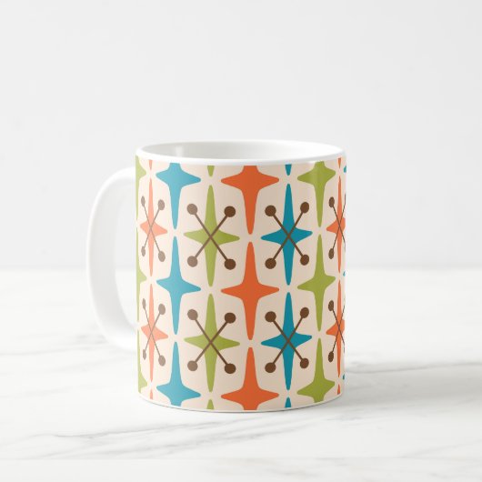Mug Motif Starburst moderne du milieu du siècle (Devant gauche)