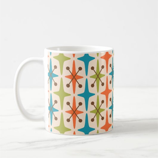 Mug Motif Starburst moderne du milieu du siècle (Gauche)