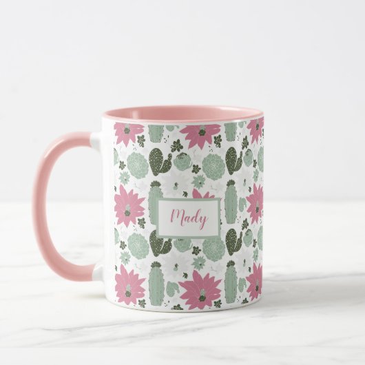 Mug Motif Succulent Cactus Cute Avec Nom (Gauche)
