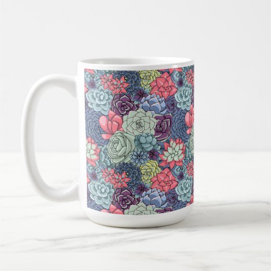 Mug Motif succulent coloré (Gauche)