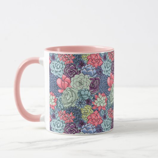 Mug Motif succulent coloré (Gauche)
