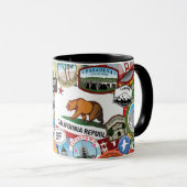 Mug Motif superbe de collage d'autocollant de la (Devant droit)