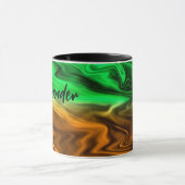 Mug Motif tacheté flou abstrait en orange vert (Centre)