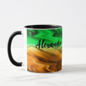 Mug Motif tacheté flou abstrait en orange vert (Gauche)