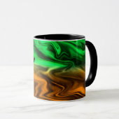 Mug Motif tacheté flou abstrait en orange vert (Devant droit)