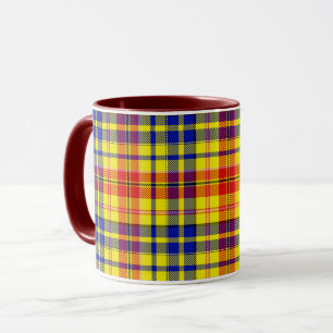 Mug Motif Tartan à Carreaux Jaune Rouge Bleu