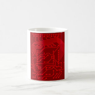 Mug Motif technologique de carte de circuit imprimé ré