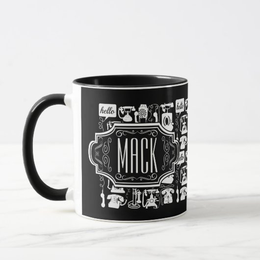 Mug Motif téléphonique noir rétro (Gauche)