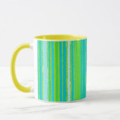 Mug Motif tendance Aqua Turquoise Lime Green Stripes (Gauche)