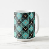 Mug Motif tendance Black Aqua Plaid (Devant droit)