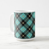 Mug Motif tendance Black Aqua Plaid (Devant gauche)