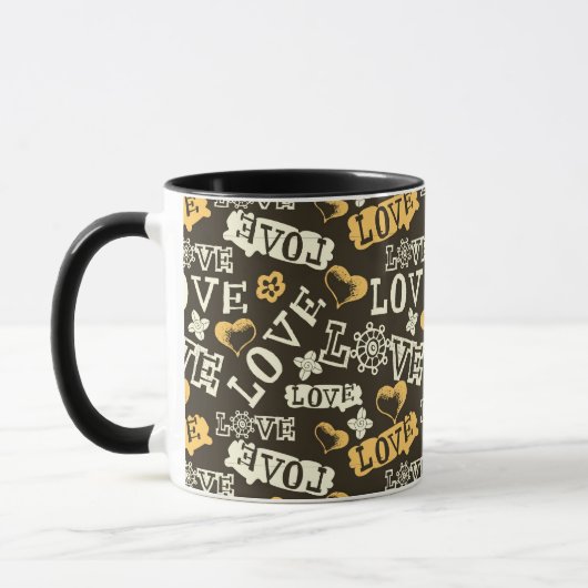 Mug Motif tiré par la main d'amour (Gauche)