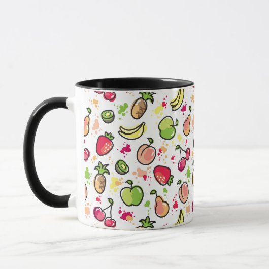 Mug motif tiré par la main de fruits (Gauche)