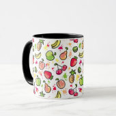 Mug motif tiré par la main de fruits (Devant gauche)