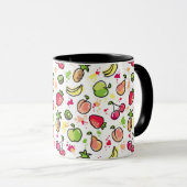 Mug motif tiré par la main de fruits (Devant droit)